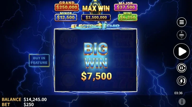 Electric Chip: recogida final de Electric Coins por el recolector con Jackpot fijo